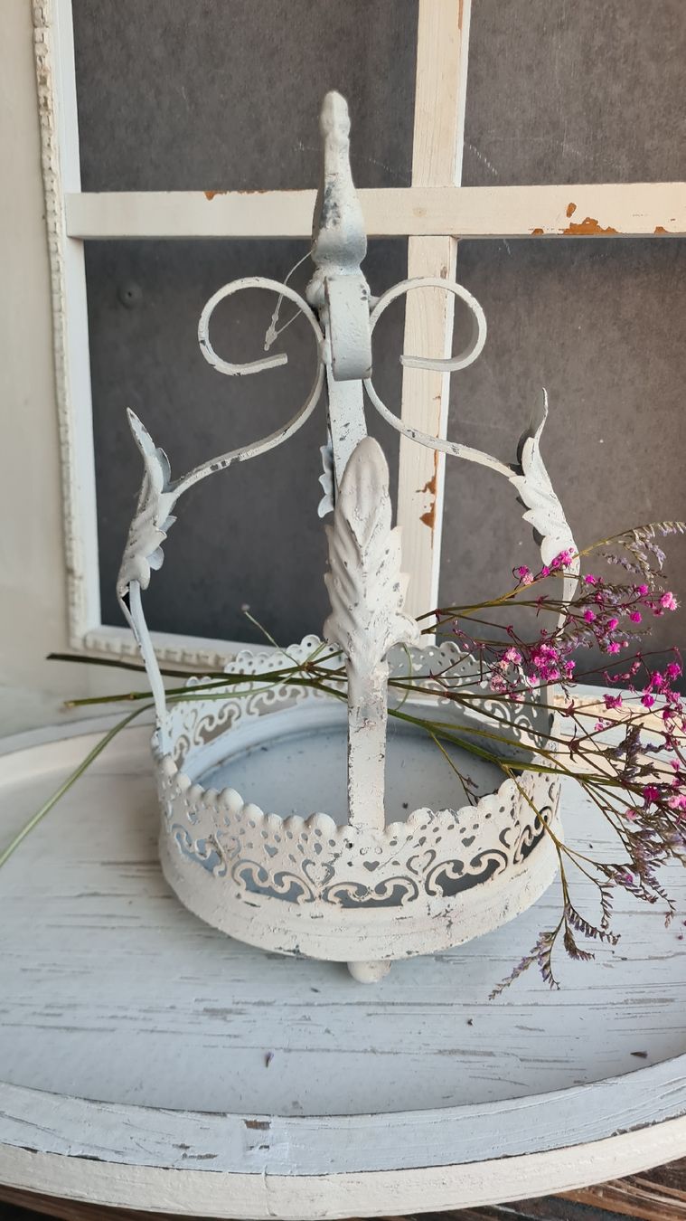 Tutte le decorazioni: shabby- chic Dekokrone mit Schale – Nuovo e nell'imballaggio originale da Böttstein venduto da decodor-angi
