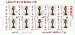 CH Briefmarken Lot Jahresset der Kleinbogen gestempelt 2016