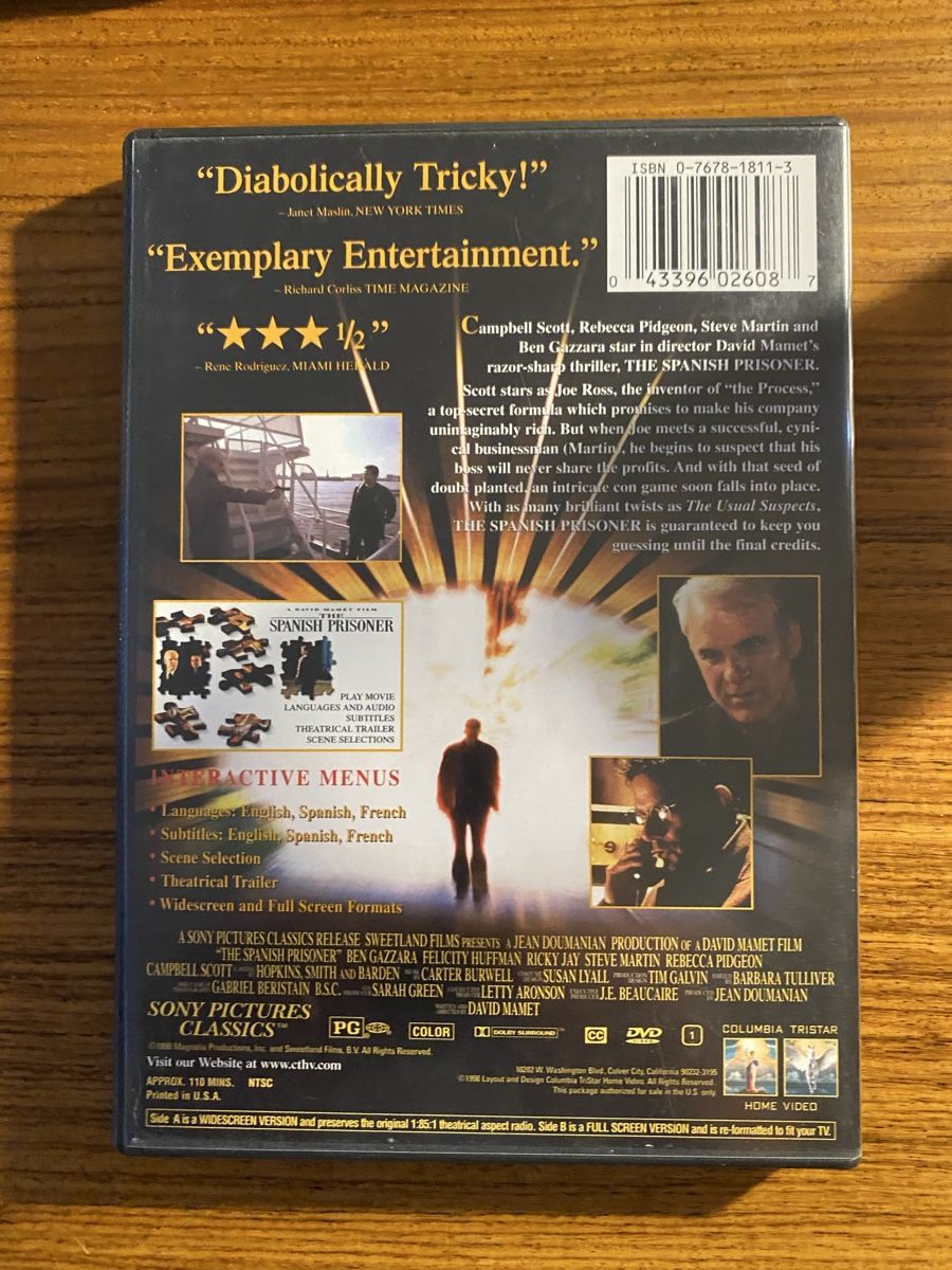 Tutti i DVDs: The Spanish Prisoner  Code 1 – Usato da Rüschlikon venduto da Granulat204 1