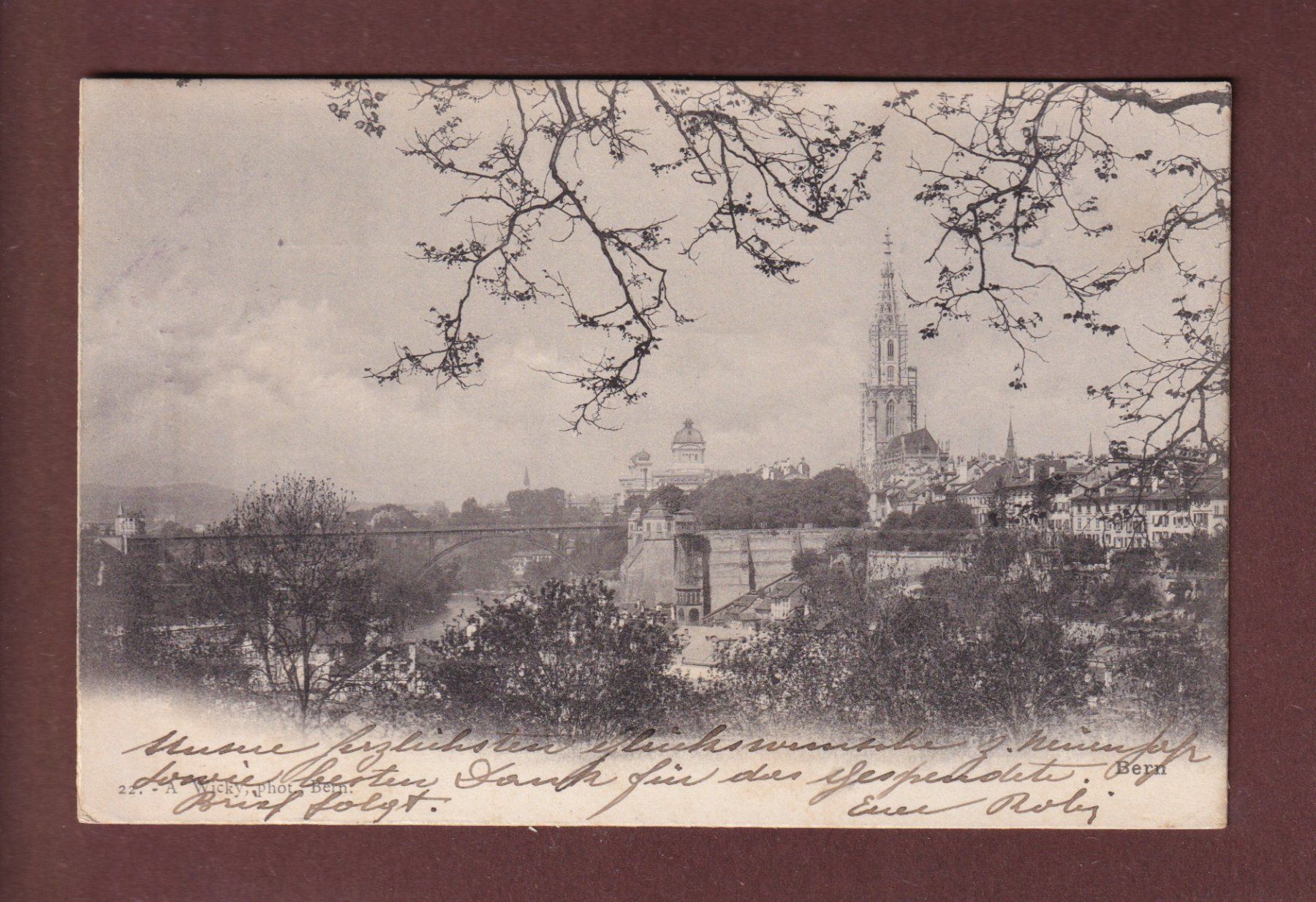 Ansichtskarten: BERN - Teil mit Münster - 1905 – Gebraucht aus Pully von nicecards-shop