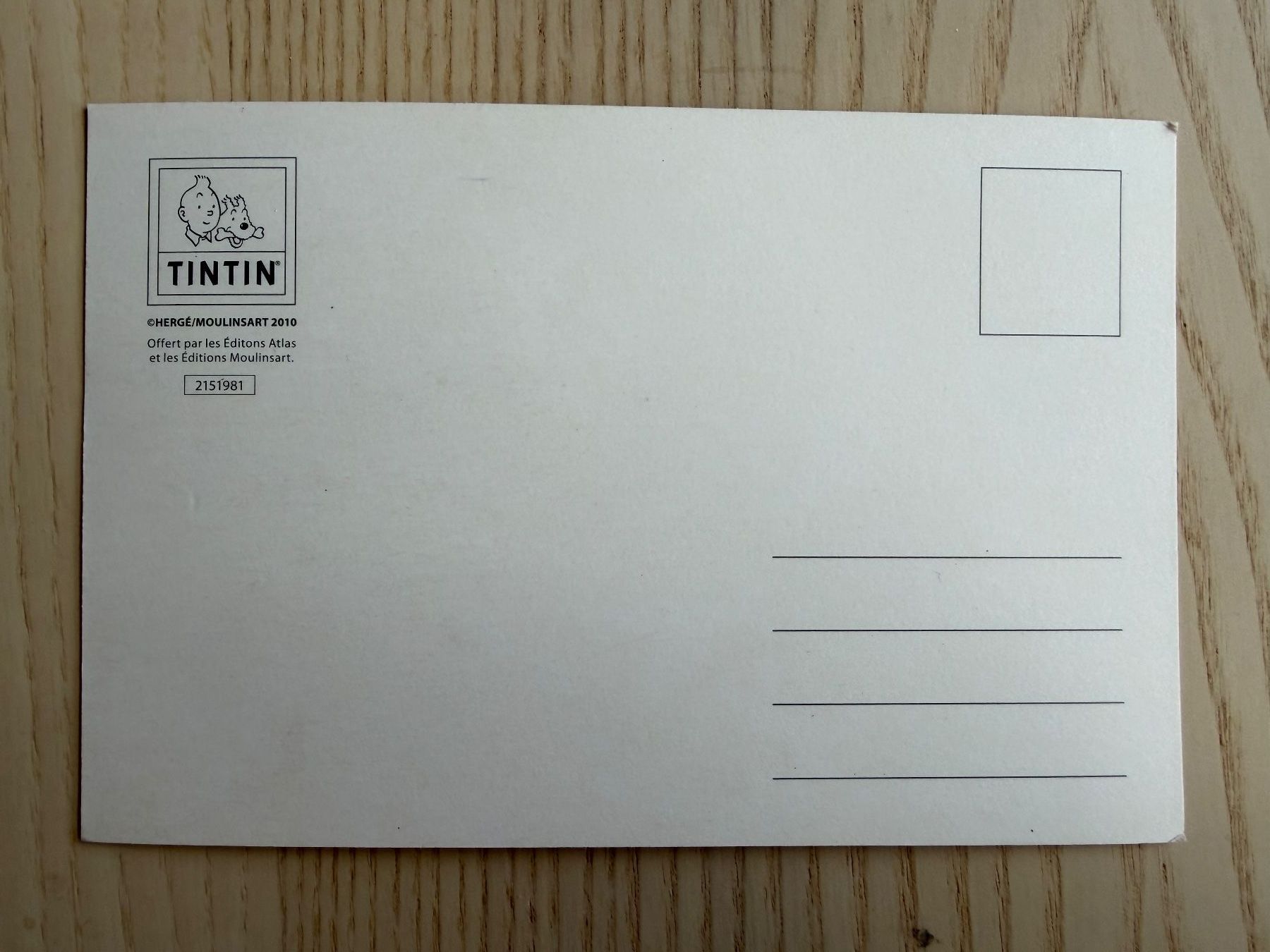 Fumetti: Carte postale Tintin – Usato da Fribourg venduto da J334455 1