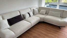 Ecksofa Beige Stoff mit Bettfunktion guter Zustand