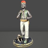 🐒 Vintage-Figur: Junge mit Affe & Korb – Charakterstück! 🐒