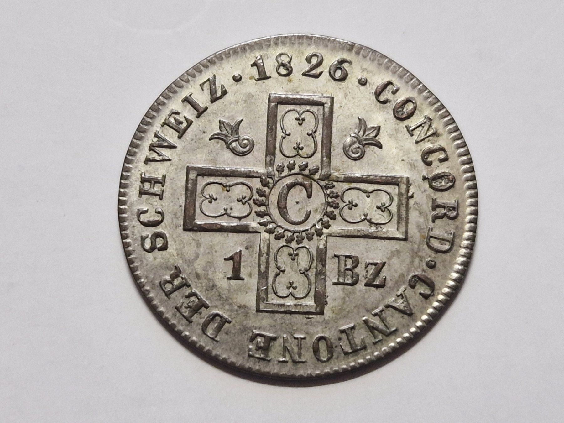 Alle Münzen: Kanton Basel 1-Batz 1826 Vorzuglich. – Gebraucht aus Zürich von Moreira01 2