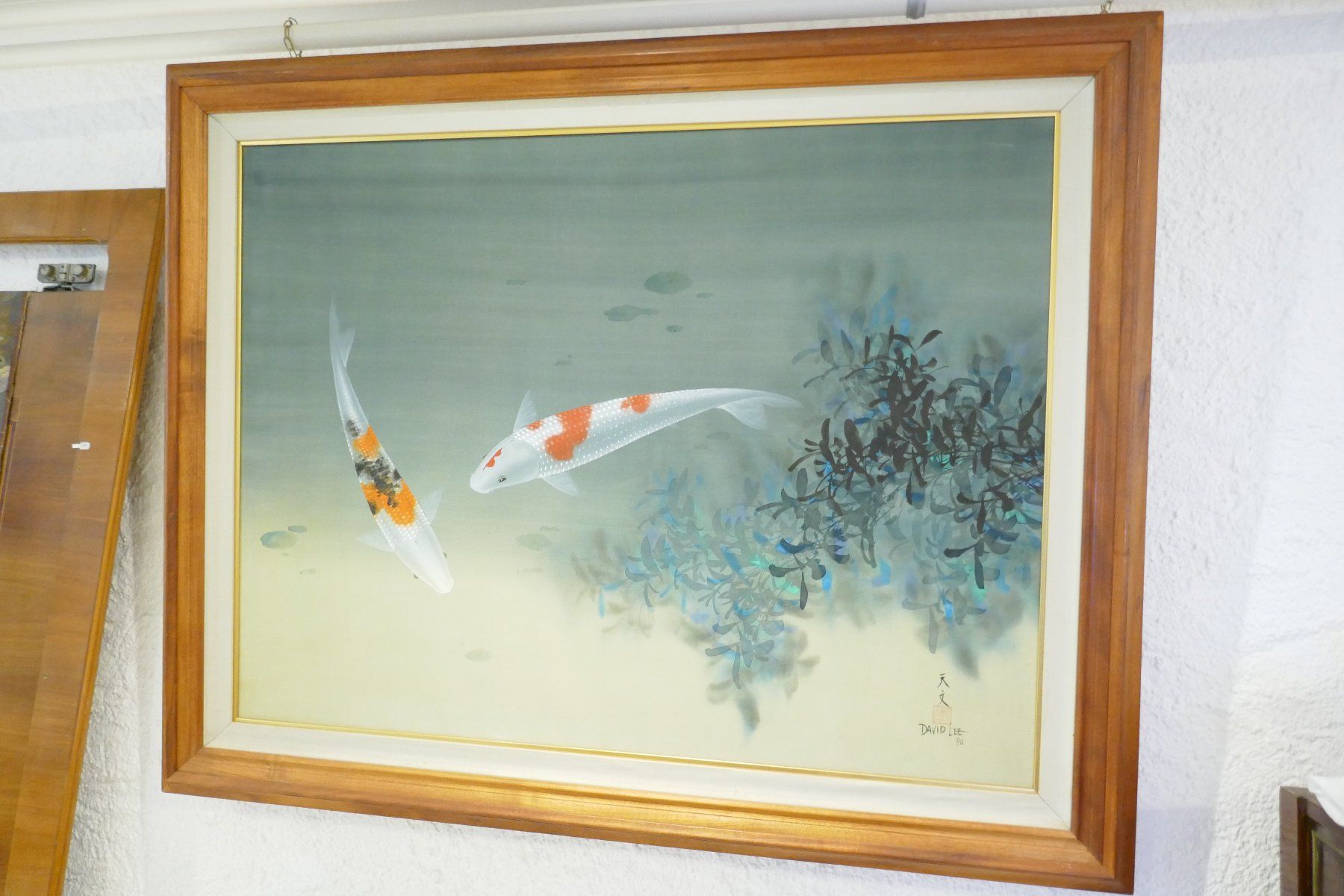Gemälde: David Lee. Two Koi, 1980. Tinte auf Seide – Gebraucht aus Schaffhausen von swisswatches-andmore
