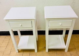 Nachttische Holz, weiss (2 Stk.)
