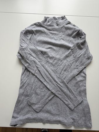Graues Rollkragenshirt, Langarm, Gr. S