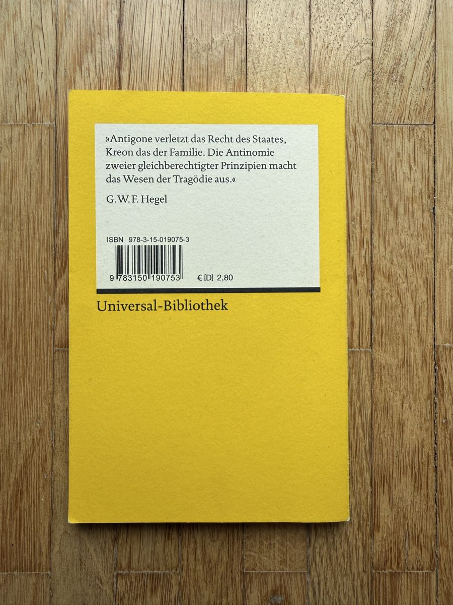 Libri: Antigone Sophokles neu – Nuovo (secondo la descrizione) da Zürich venduto da Mat1908 1