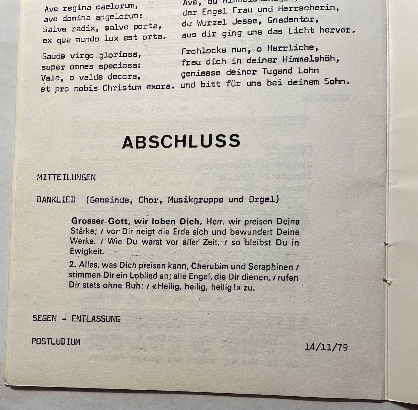 Libri: Broschüre, Programm der Kirchweihe 1979 St. Maria SH – Usato da Thayngen venduto da Flomibrocki_1 3