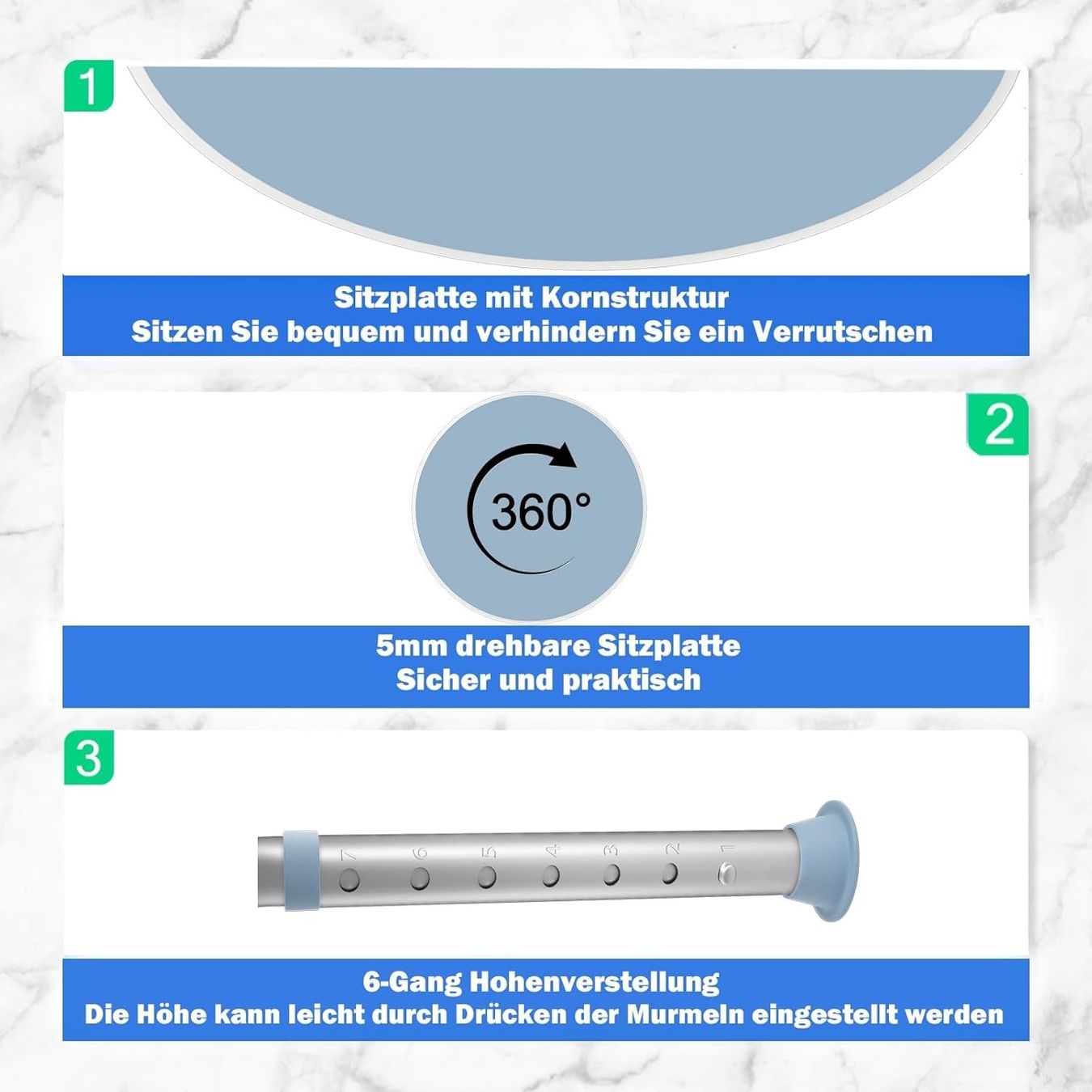 Sgabelli: 360°Drehbarer Duschhocker Duschstuhl Badehocker – Nuovo e nell'imballaggio originale da Bülach venduto da RockBottomOffTheRamp 3