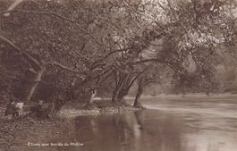 Genève, étude aux bods du Rhône, vers 1915