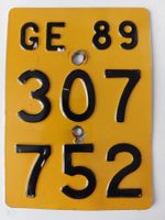 Mofa Nummerschild GE 89 gelb Mofanummer plaque Mofa