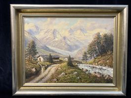 E. JANIN (1881-1962)Rosegtal bei Pontresina mit Sellagruppe.