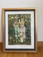 Bilder mit Figuren und Hahn gerahmt 1974