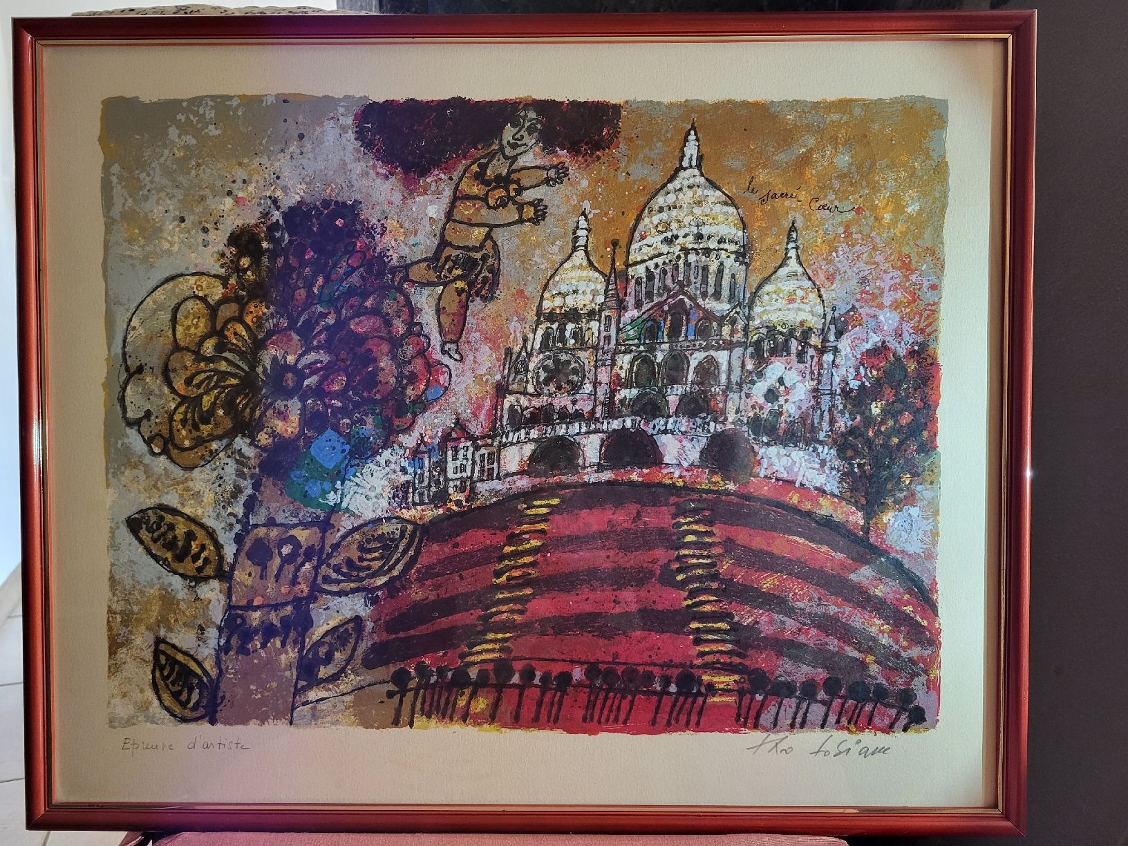 Grafiken & Lithographien: « Le Sacré-Cœur » par l'artiste Théo Tobiasse. – Gebraucht aus Evionnaz von Wallaby62