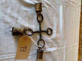 Glockenspiel Kette mit 3 Glocken rustikal antik, Deko