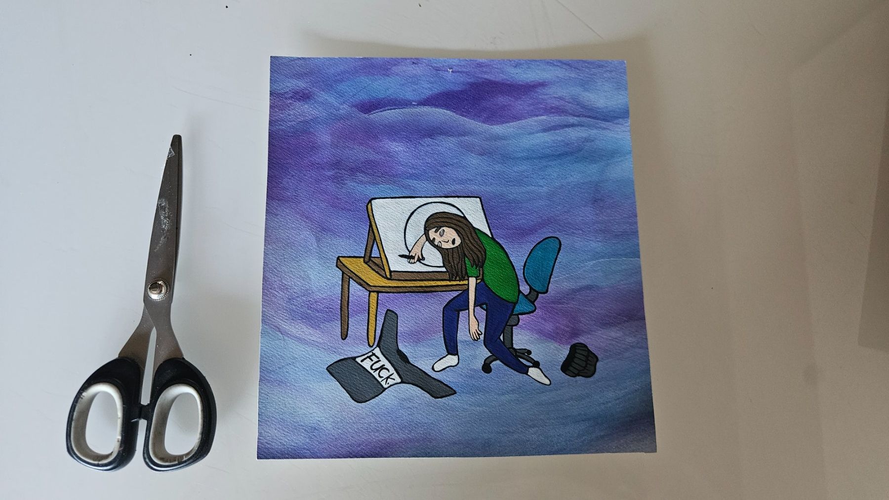 Dipinti: Zeichnung Acryl Bild – Usato da Basel venduto da True_Hofer_Store 1