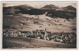 Fotokarte Urnäsch mit Säntis gelaufen 1929 Nr. 2150