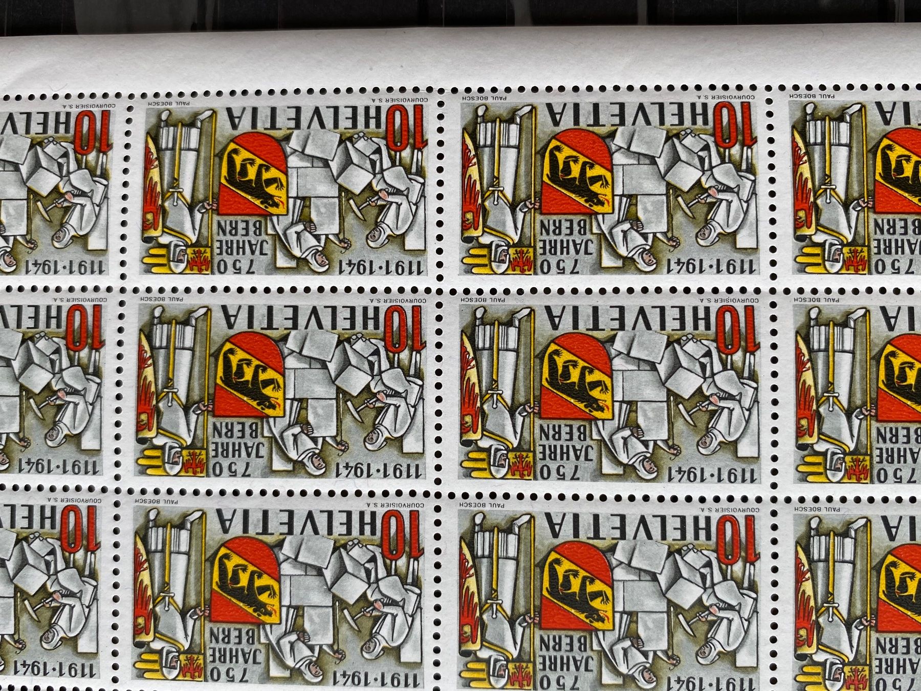 Tutti i francobolli: 253, Bogen, Rückseite **, Druckverschiebung, Spinne, etc – Usato da Aarau venduto da hilde47 5