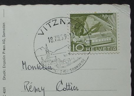 Cartoline postali: VITZNAU Hotel S.E.V. Grubisbalm – Usato da Jona venduto da philajona 1