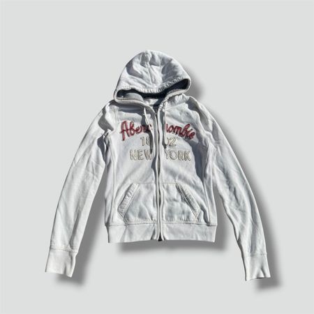 Abercrombie & Fitch grey Y2K zip hoodie