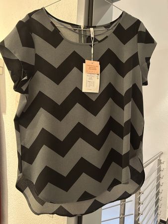 Bluse vo Only, Grau Schwarz, Gr. 38, Neu!