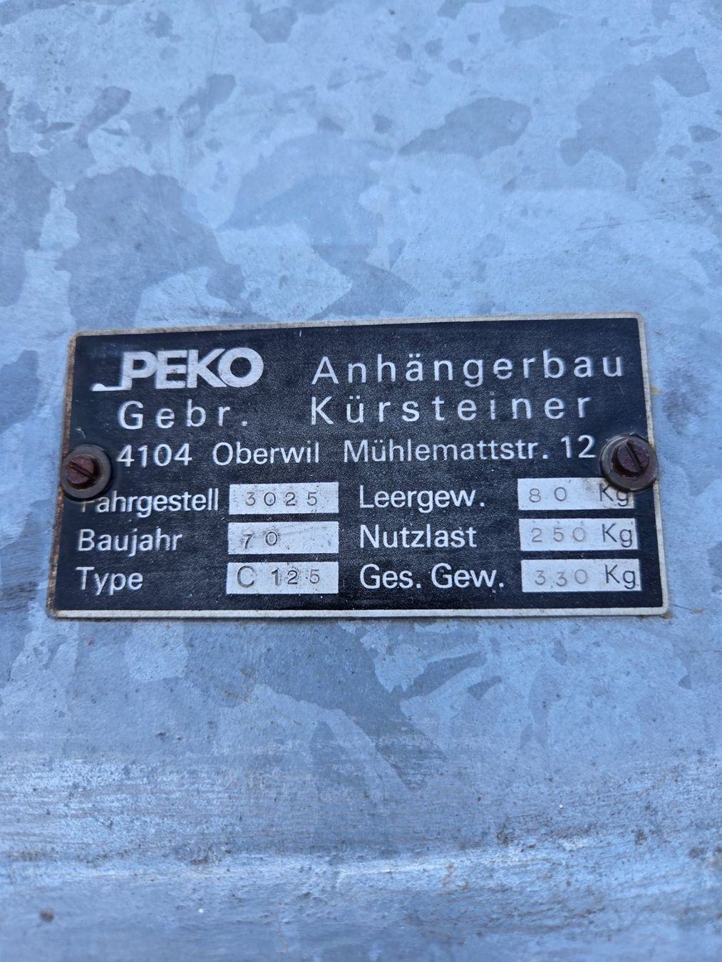 Rimorchi: Anhänger Peko C 125 – Usato da Busswil b.Melchnau venduto da horscht01 6