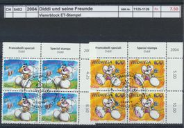 2004 "Diddi und seine Freunde", Viererblock, ET - Stempel
