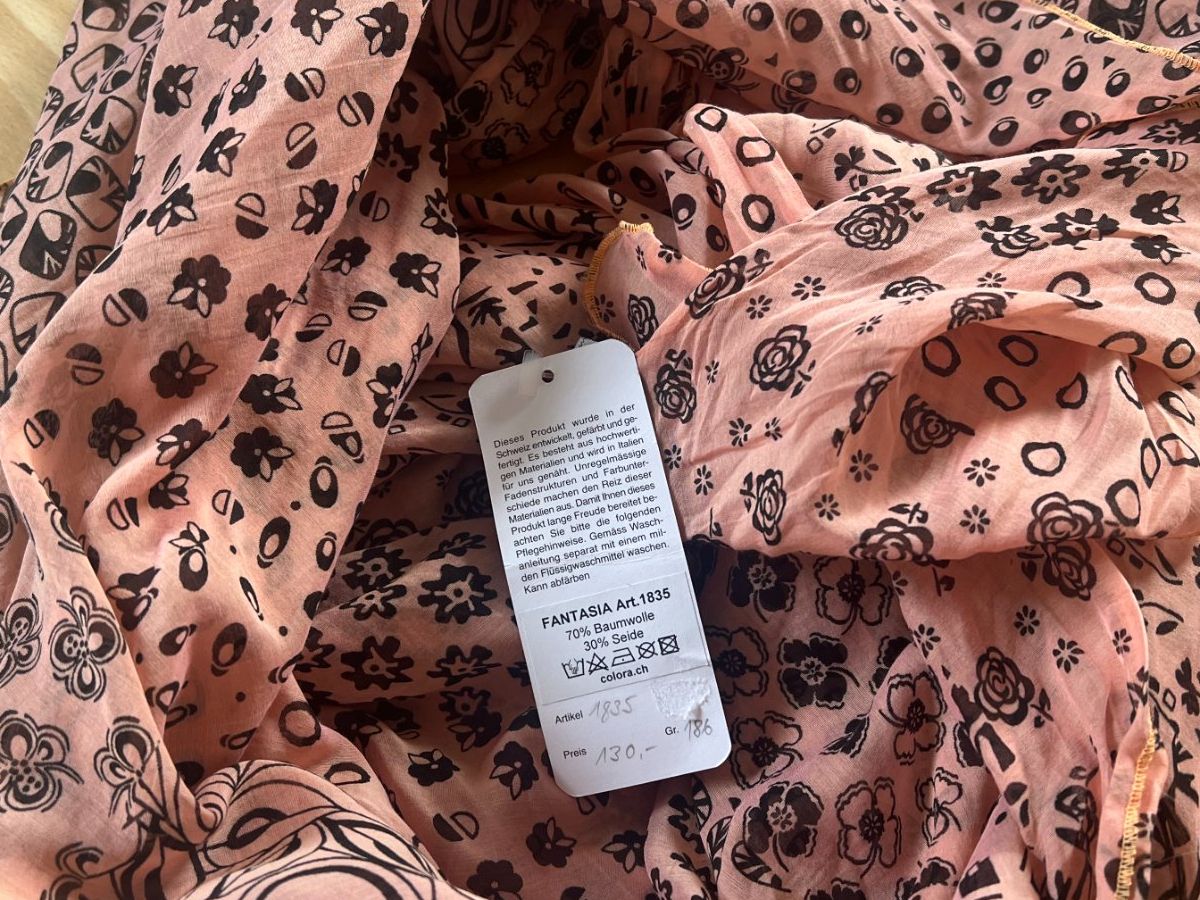Colora Foulard & Sciarpe: Colora Schal, 30% Seide, Lachs, NEU – Nuovo e nell'imballaggio originale da Worb venduto da farben20zauber 1