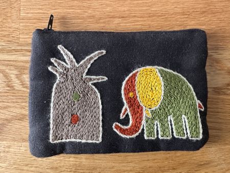 Handmade African elephant coin purse
