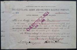 Aktie Unikat: Cleveland, Akron and Columbus Railway Co. 1895