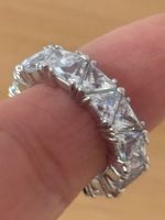 Luxus Elegante Gr: 17/7 Ring Zirkonia Weiss Farbe : Silber