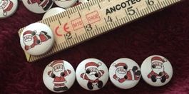 10 Knöpfe mit Aufdruck weihnachtsmann Näh Knopf aufnähen