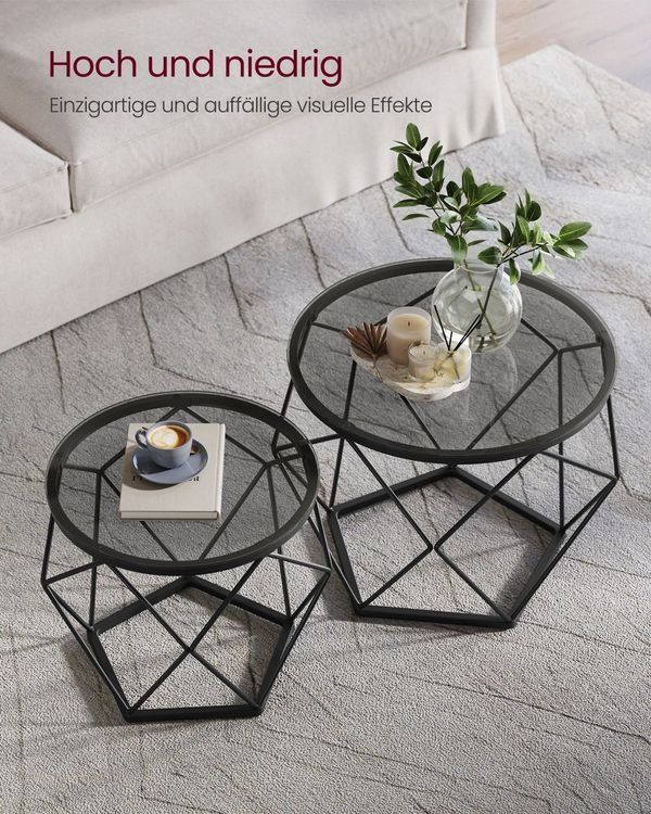 Tavoli: Couchtisch rund 2er Set Wohnzimmertisch ARTEMIS – Nuovo e nell'imballaggio originale da Lachen SZ venduto da MAMORU-MOEBEL 3