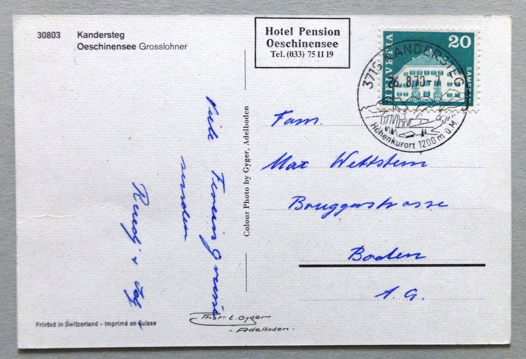 Cartes postales: Kandersteg, Oeschinensee – D'occasion à Fétigny par Billy2miny 1