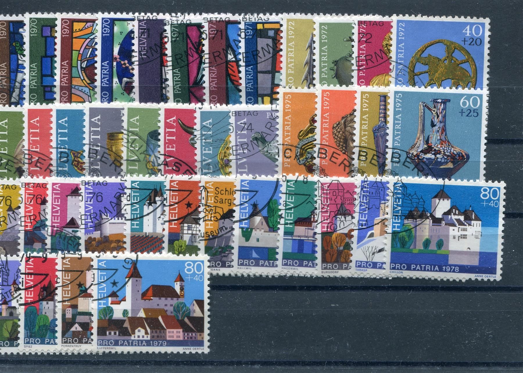 Alle Briefmarken: Patria 1970 - 1979 sauber gestempelt – Gebraucht aus Winterthur von Kyoung