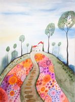 Original Aquarell Fantasie Toscana Bild