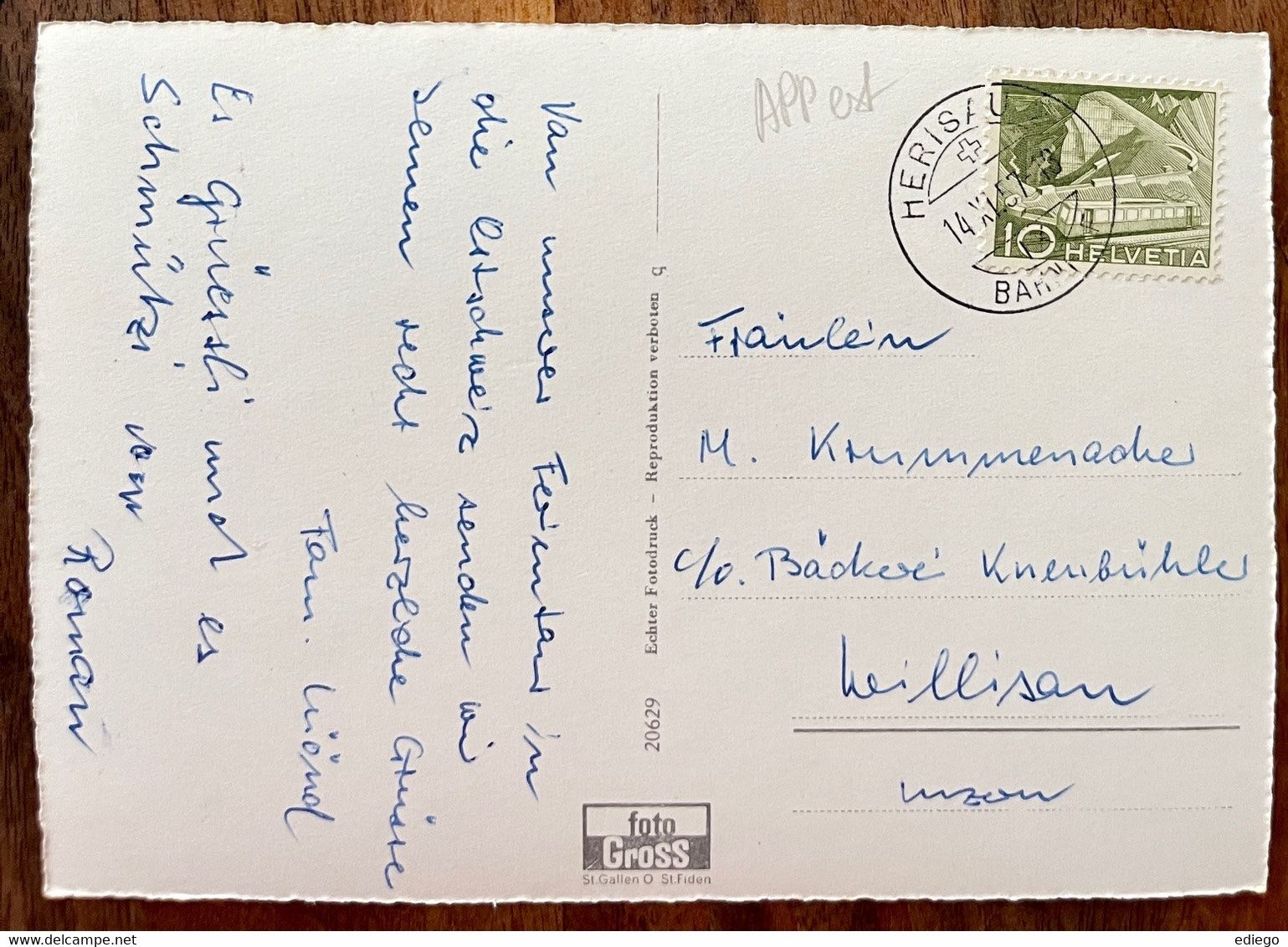 Cartoline postali: HERSIAU 1957 – Usato da Lutry venduto da Ediego 1