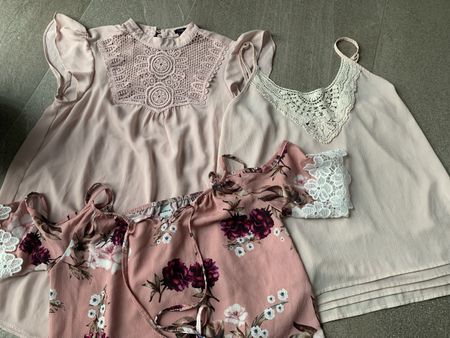 Romantisches 3er Set Tops Shirts Blusen Grösse 36/38