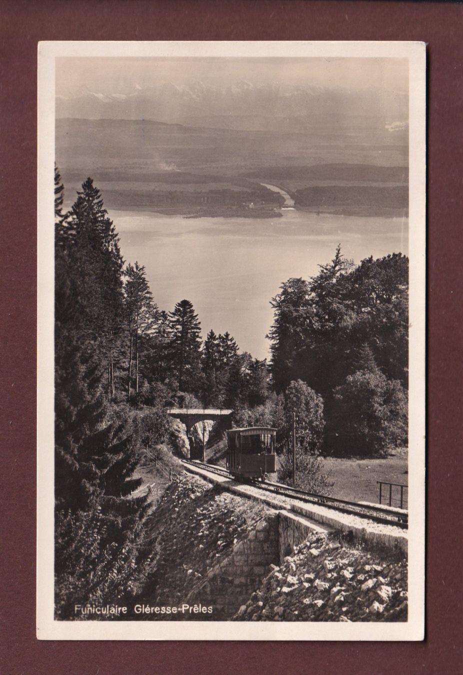 Cartoline postali: Funiculaire GLERESSE-PRÊLES – Usato da Pully venduto da nicecards