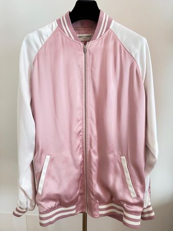 Saint Laurent Rose/Weiss, Satin, Neuwertig