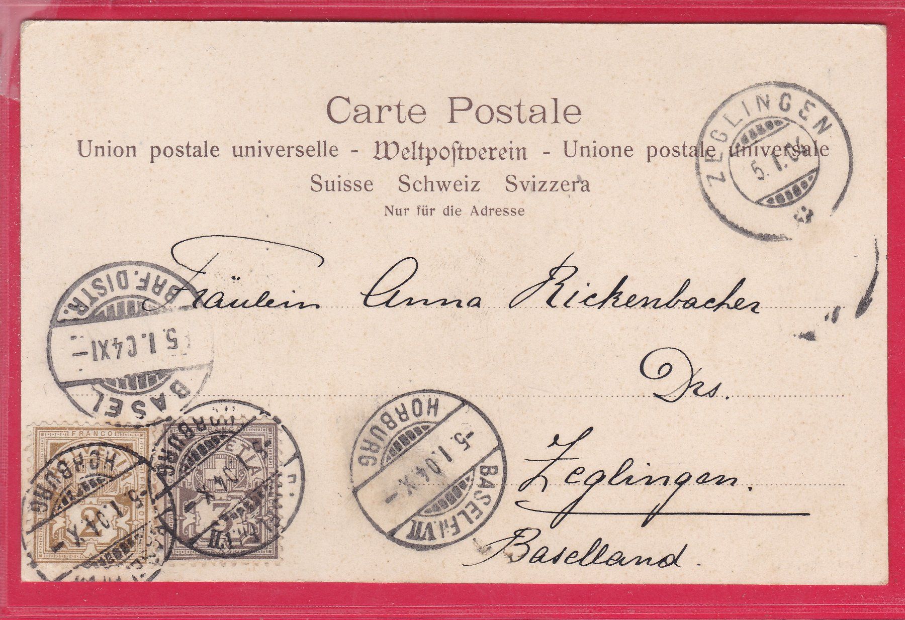 Cartoline postali: BASEL, SPALENTHOR, 5.1.1904 – Usato da Oberrieden venduto da Gebirgsstelze 1
