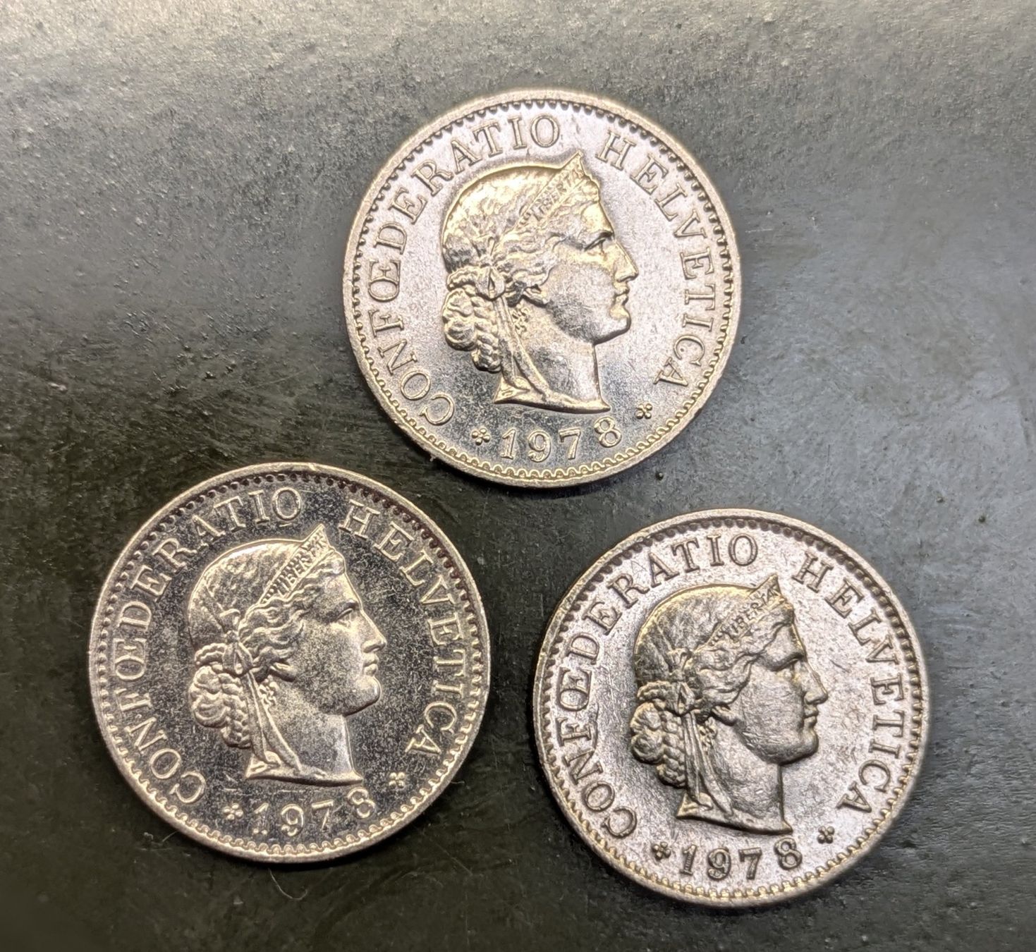 Alle Münzen: 3 x 5 Rappen 1978 vz – Gebraucht aus Zetzwil von Spitz70