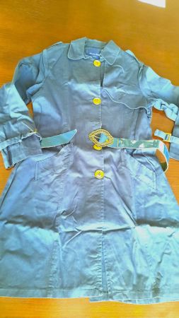Sommermantel / Trenchcoat mit Gürtel Baumwolle, M, blau
