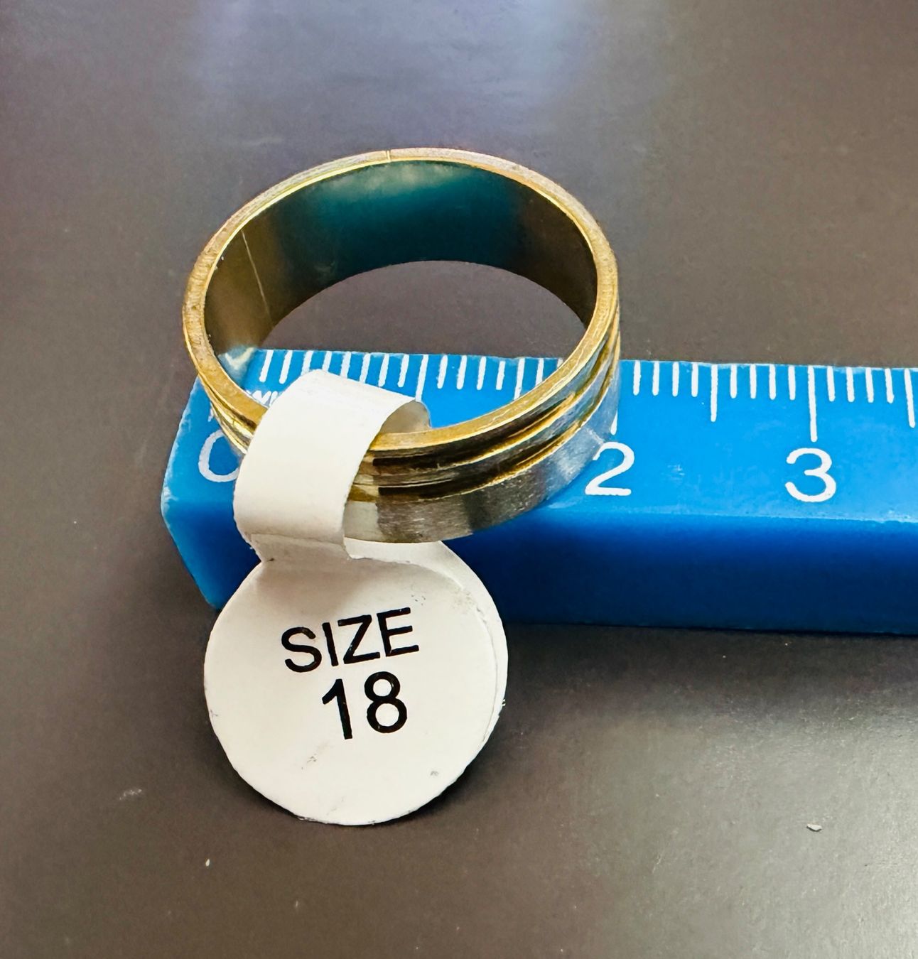 Anelli: Edelstahlring, Gold/Silber Design - Grösse 18 – Nuovo (secondo la descrizione) da Dietikon venduto da Emoruk 4