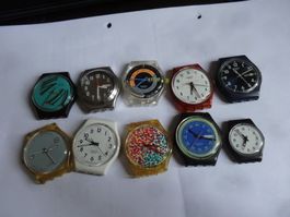 10 STK ANTIK UNKONTROLLE S-WATCH UHREN.FOTOS GUTE ANSCGUAEN