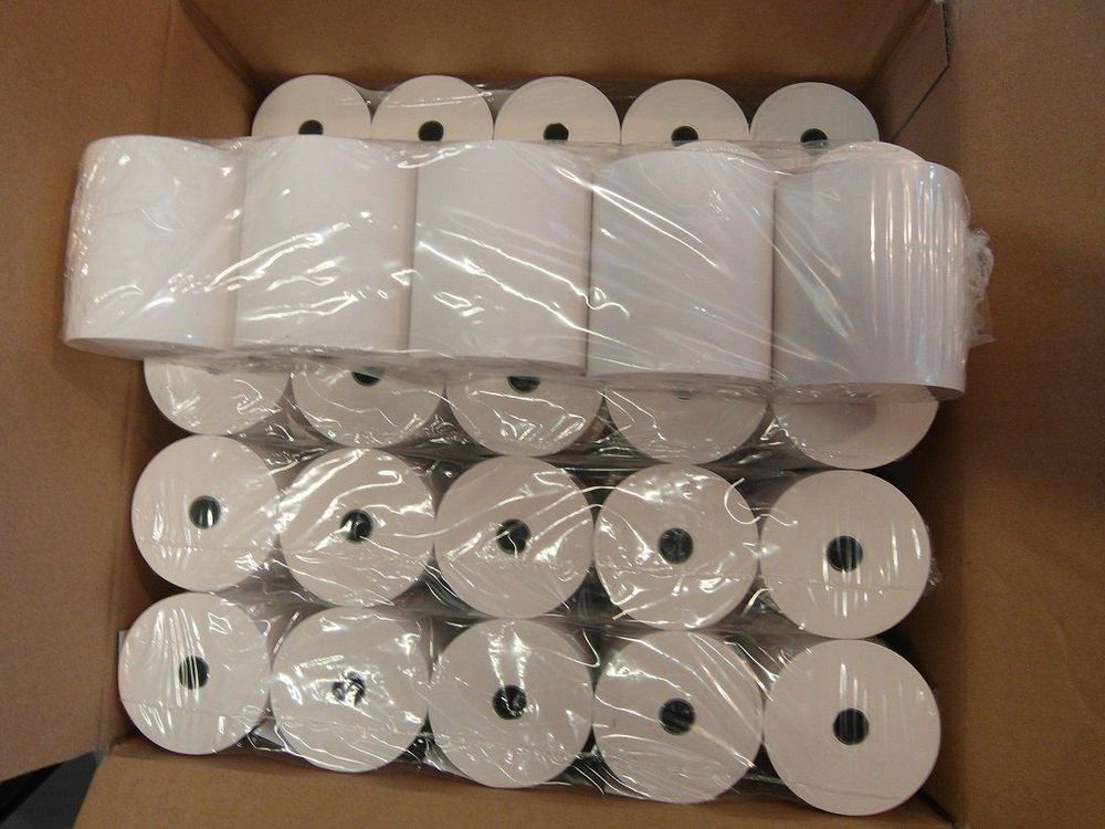 50 Rollos Térmicos De 80 Mm X 50 M X 12 Mm [ 63 Mm] – Rollo De Papel Térmico – 80 Mm, 50 M De Largo – 50 Rollos De Papel Térmico HKR World – 50