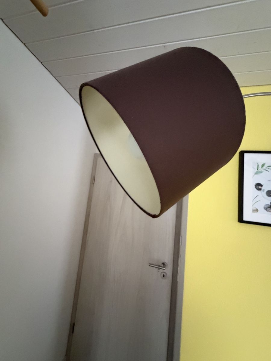 Lampes: Bogenlampe, mit Stoffschirm braun – D'occasion à Brunegg par minSchmi 3
