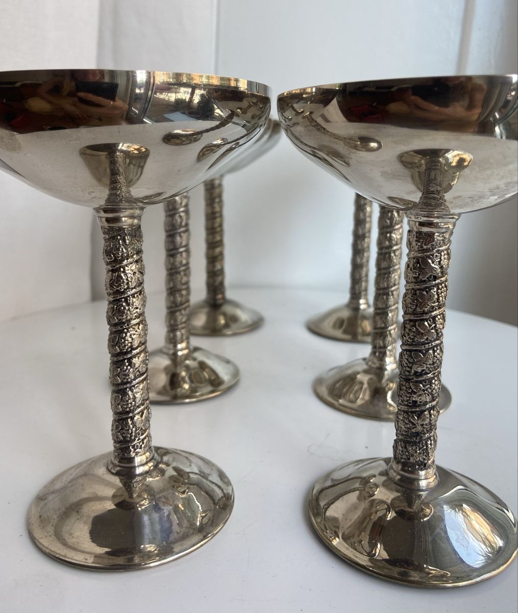 Bicchieri: Set Champagner/Dessert Kelche versilbert – Usato da Zürich venduto da Unique2400 5