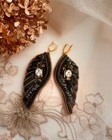 Elegant black Angel Wing Earrings